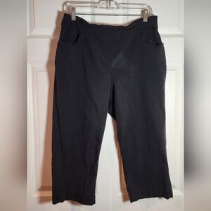 Slim-Sation Black Stretch Cropped Capri Pants Tummy Control Size 18